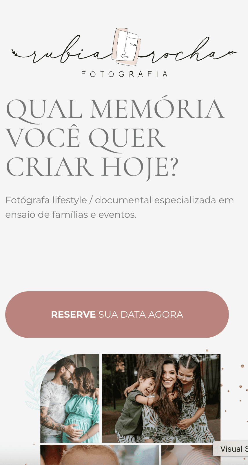 Desenvolvimento de Landing Page: Fotógrafa Rubia Rocha