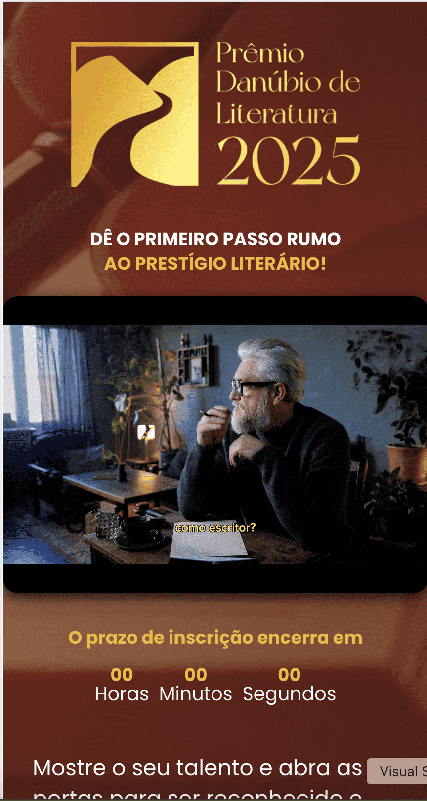 Desenvolvimento de Landing Page: Prêmio Danúbio