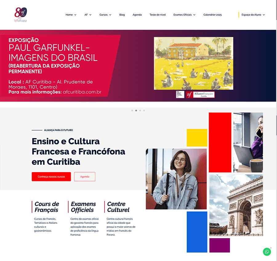 Desenvolvimento de Landing Page: Aliança Francesa de Curitiba