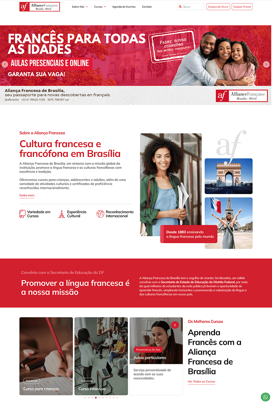 Desenvolvimento de Landing Page: Aliança Francesa de Brasília